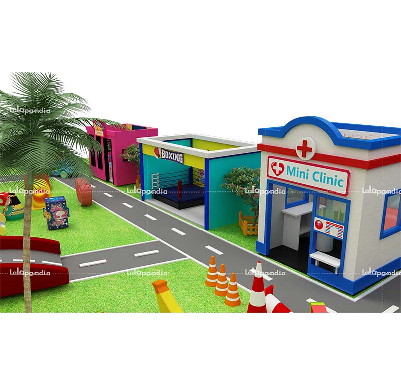 Role playing house combine with indoor playground for Family Entertainment Centers 2025 